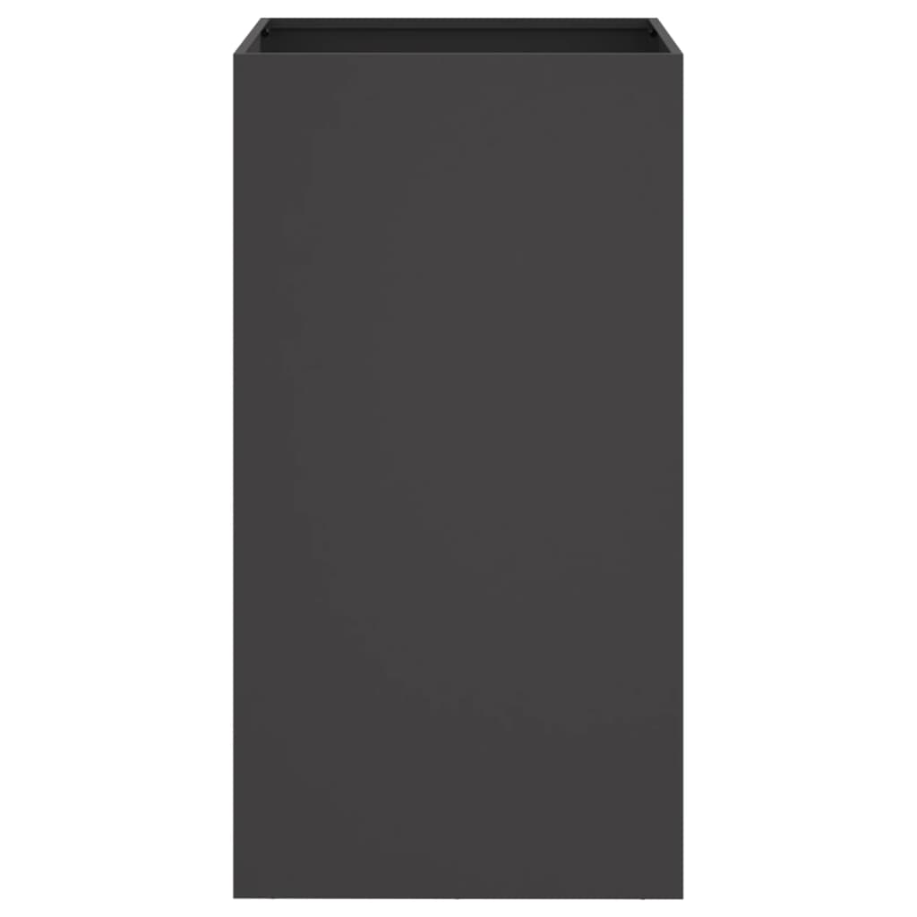 vidaXL puķu kaste, melna, 42x38x75 cm, auksti velmēts tērauds