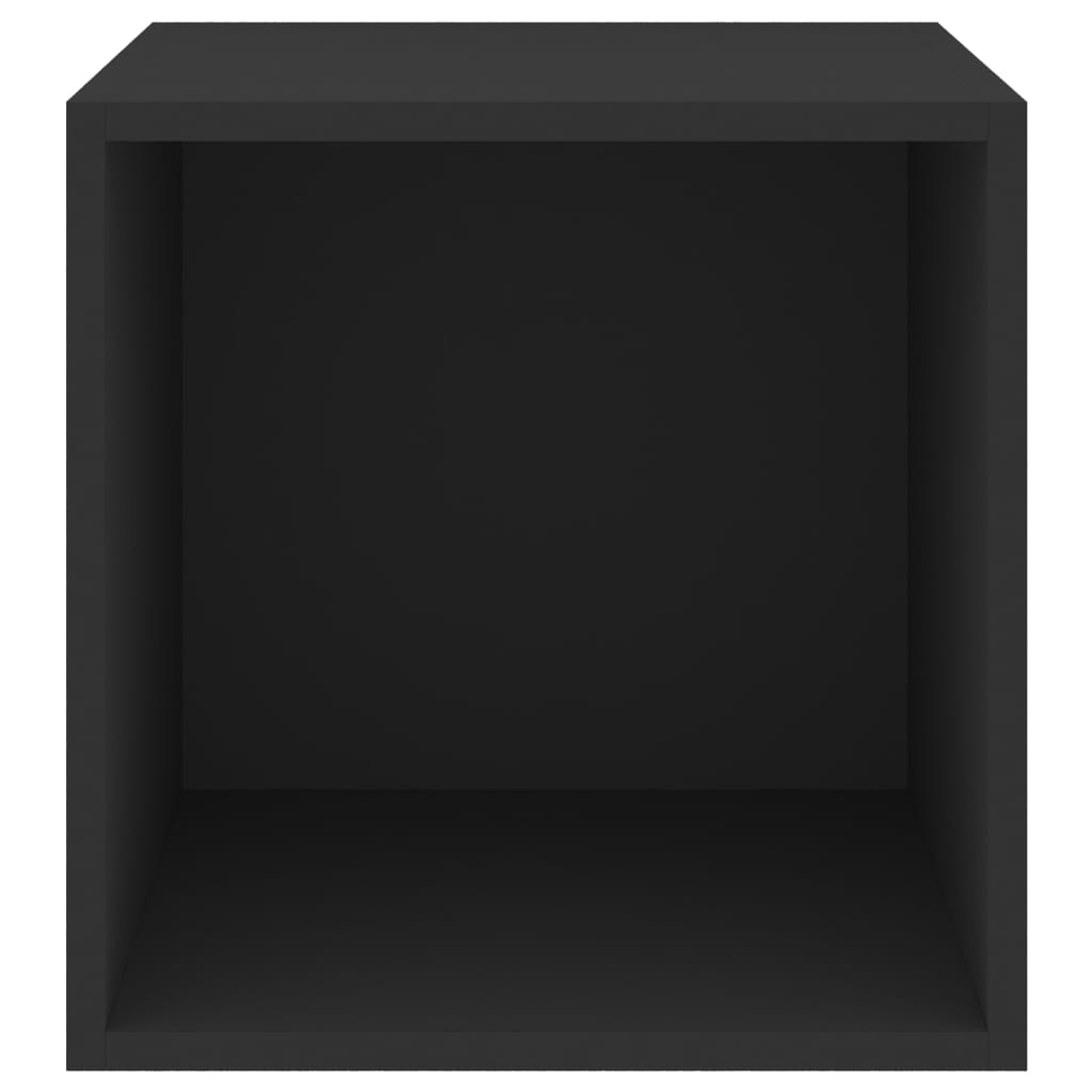 vidaXL sienas plaukts, melns, 37x37x37 cm, skaidu plāksne