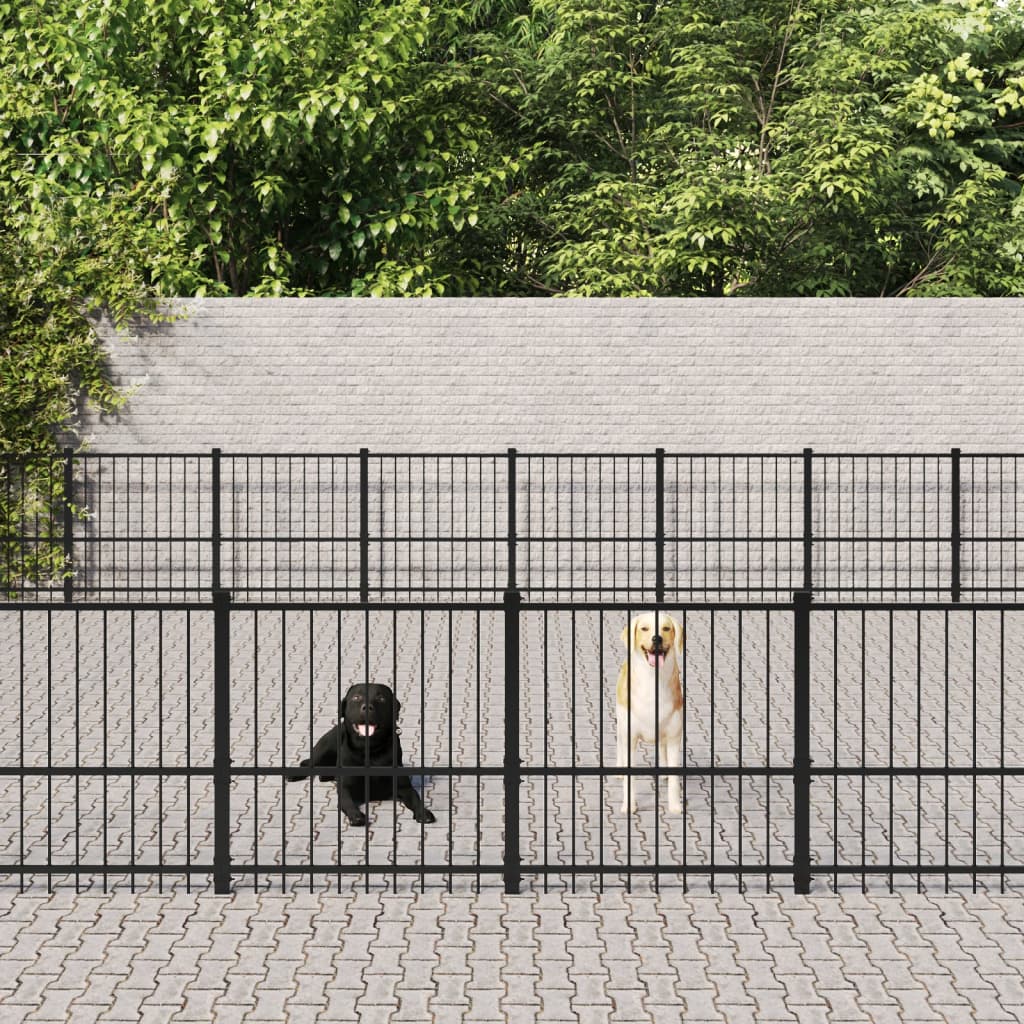vidaXL suņu voljērs, 76,21 m², tērauds