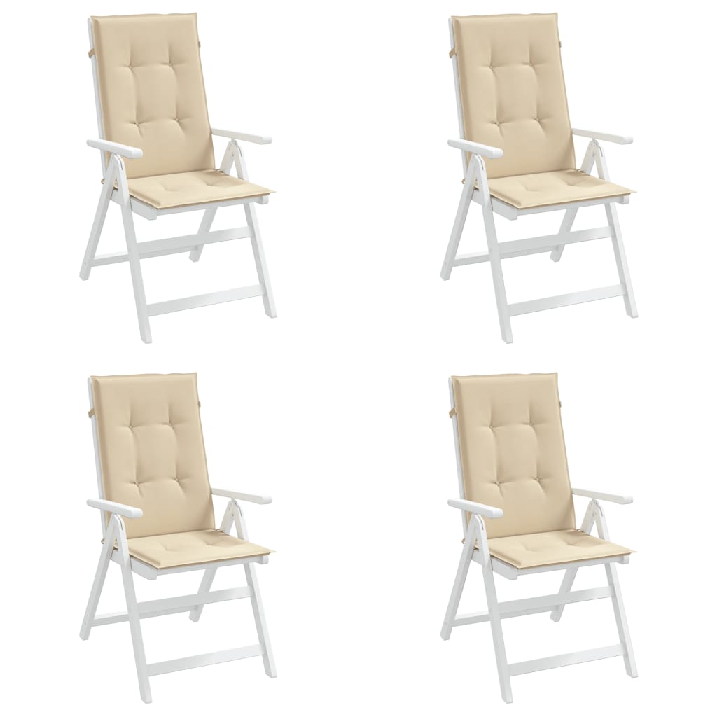 vidaXL dārza krēslu spilveni, 4 gab., bēši, 120x50x3 cm, audums
