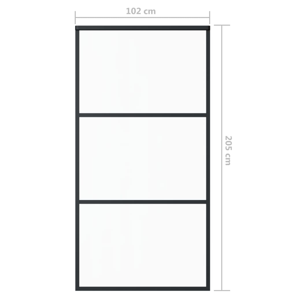 vidaXL bīdāmās durvis ar stiprinājumiem, stikls, alumīnijs, 102x205 cm
