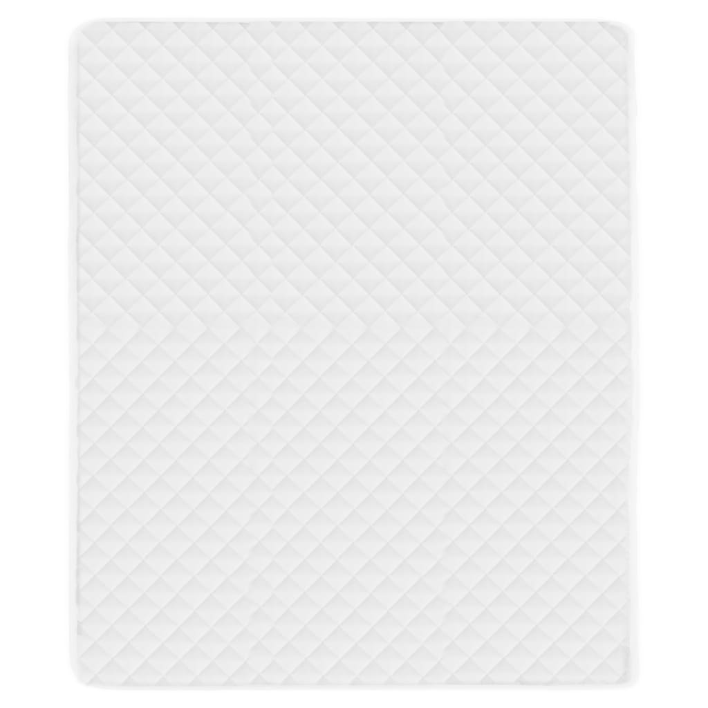 vidaXL stepēts matrača pārvalks, balts, 180x200 cm, smags