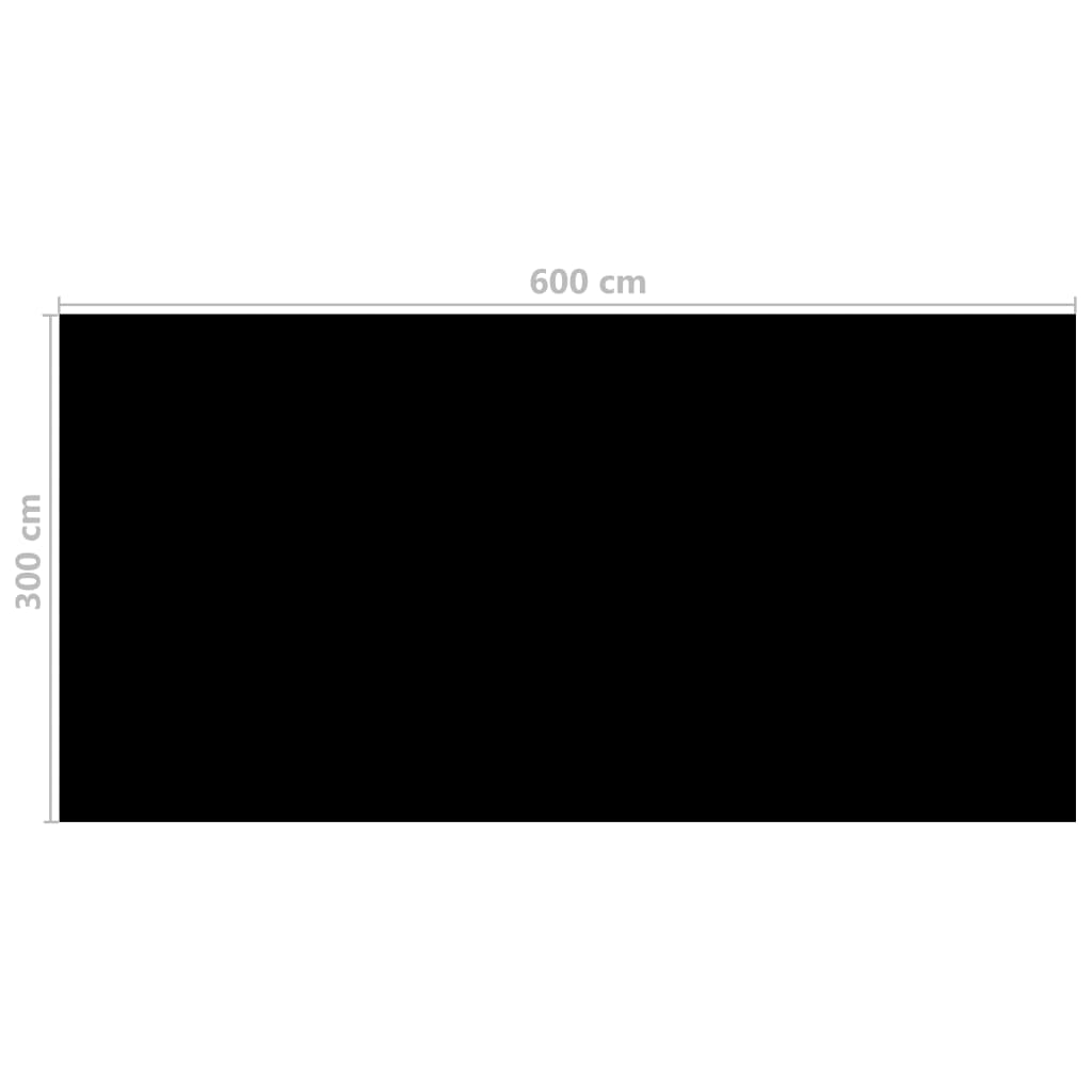vidaXL baseina pārklājs, 600x300 cm, PE, melns