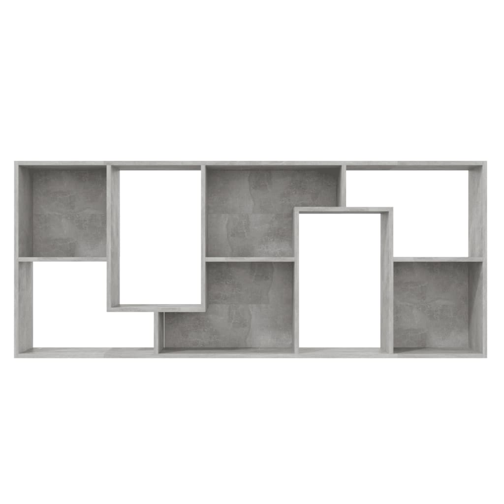 vidaXL grāmatu plaukts, betona pelēks, 67x24x161 cm, skaidu plāksne