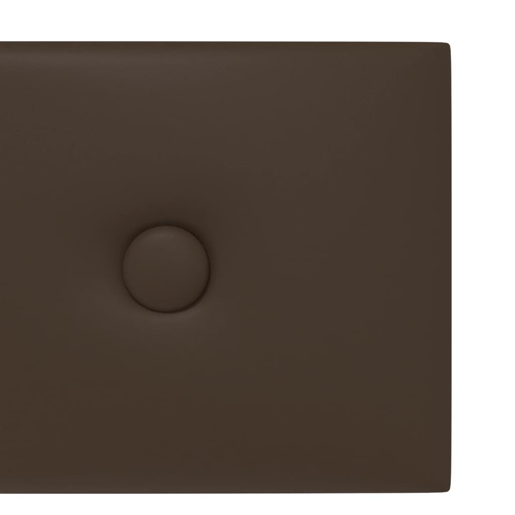vidaXL sienas paneļi, 12 gab., brūni, 90x15 cm, mākslīgā āda, 1,62 m²