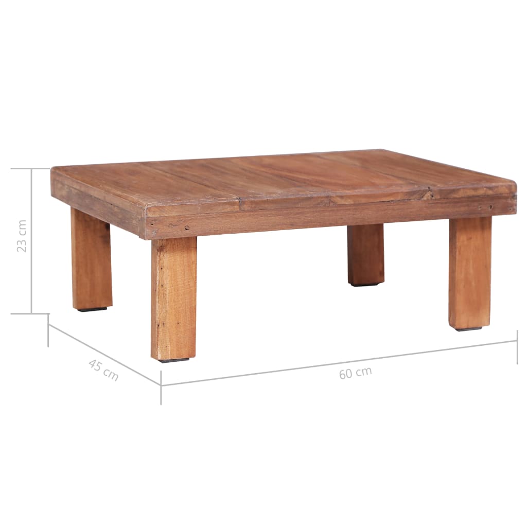 vidaXL kafijas galdiņš, 60x45x23 cm, pārstrādāts masīvkoks
