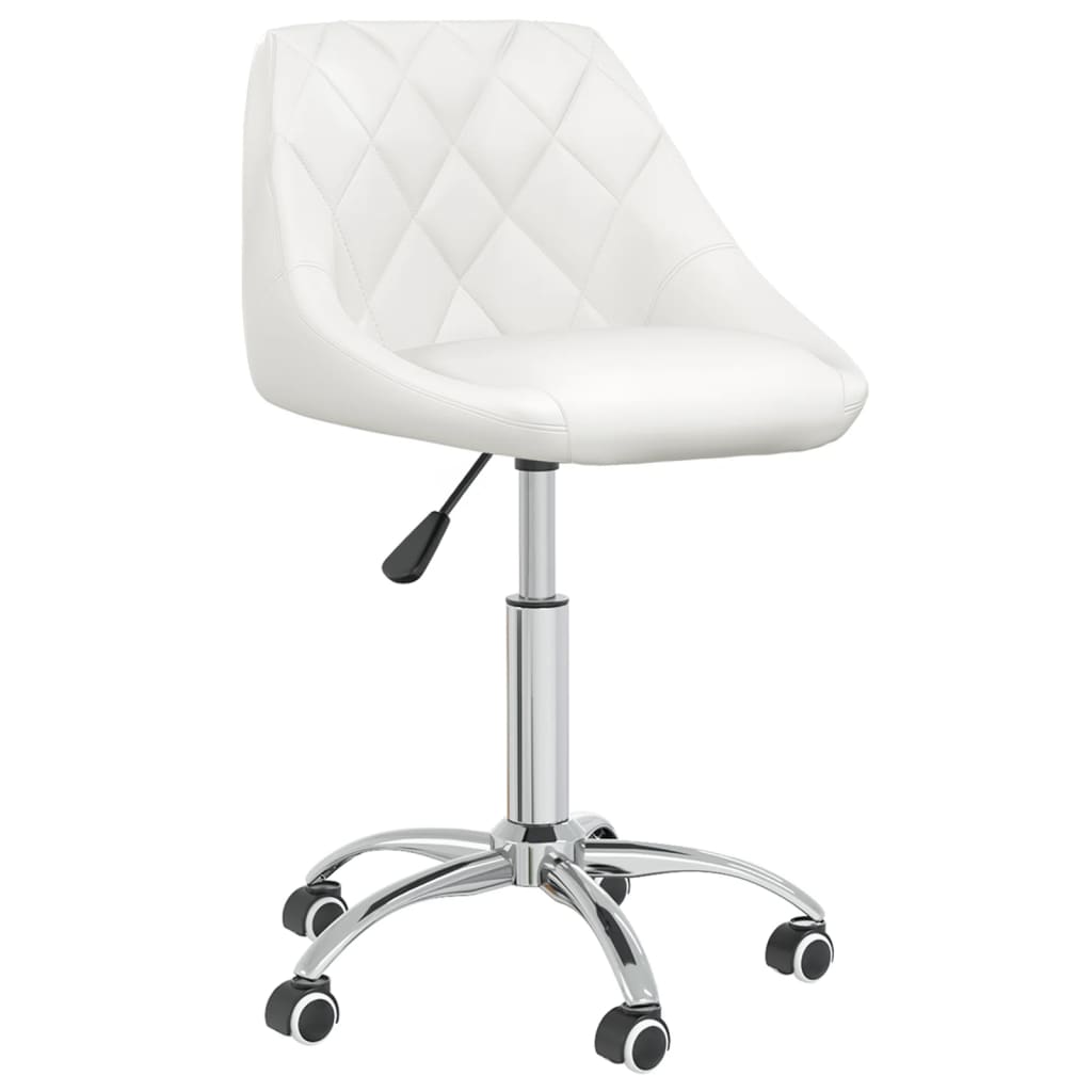 vidaXL grozāms biroja krēsls, balta mākslīgā āda