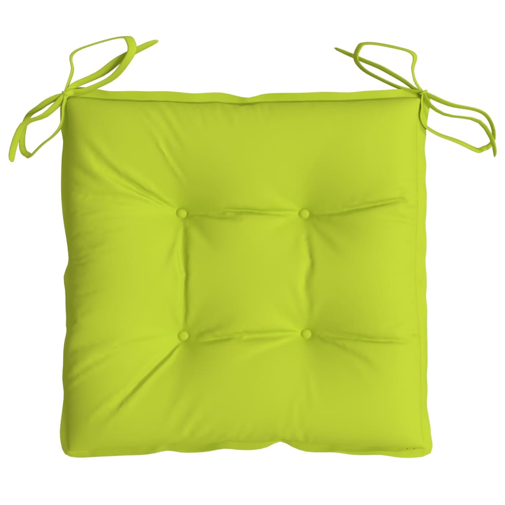 vidaXL dārza krēslu spilveni, 6 gab., spilgti zaļi, 40x40x7 cm, audums