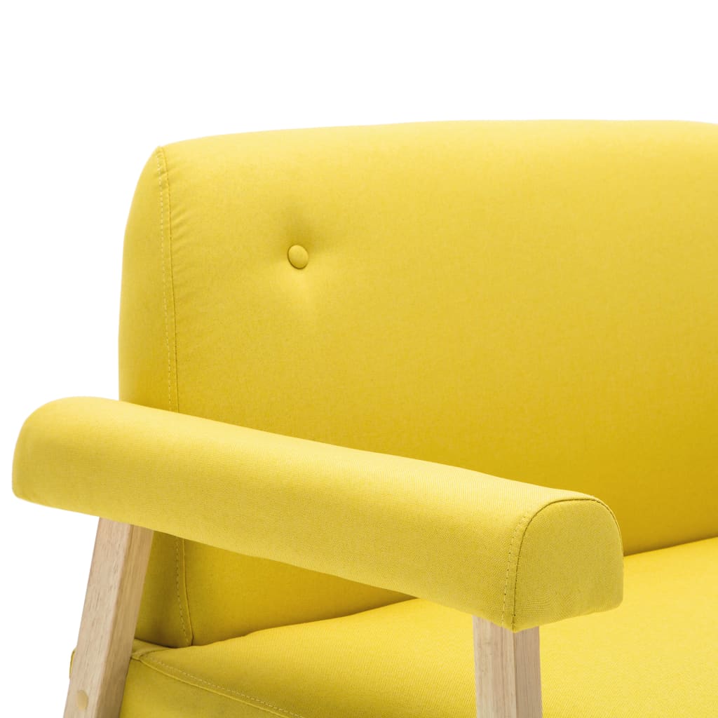vidaXL trīsvietīgs dīvānu komplekts, 2 gab., dzeltens audums