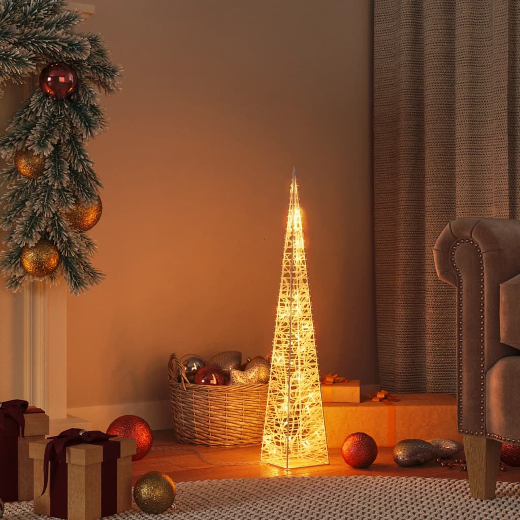 vidaXL Ziemassvētku rotājums, 30 silti baltas LED, 60 cm, akrils