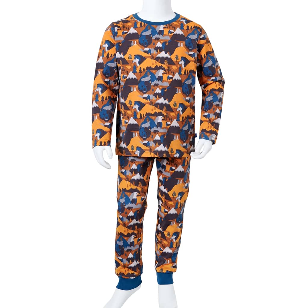 Bērnu pidžama ar garām piedurknēm, konjaka krāsā, 92