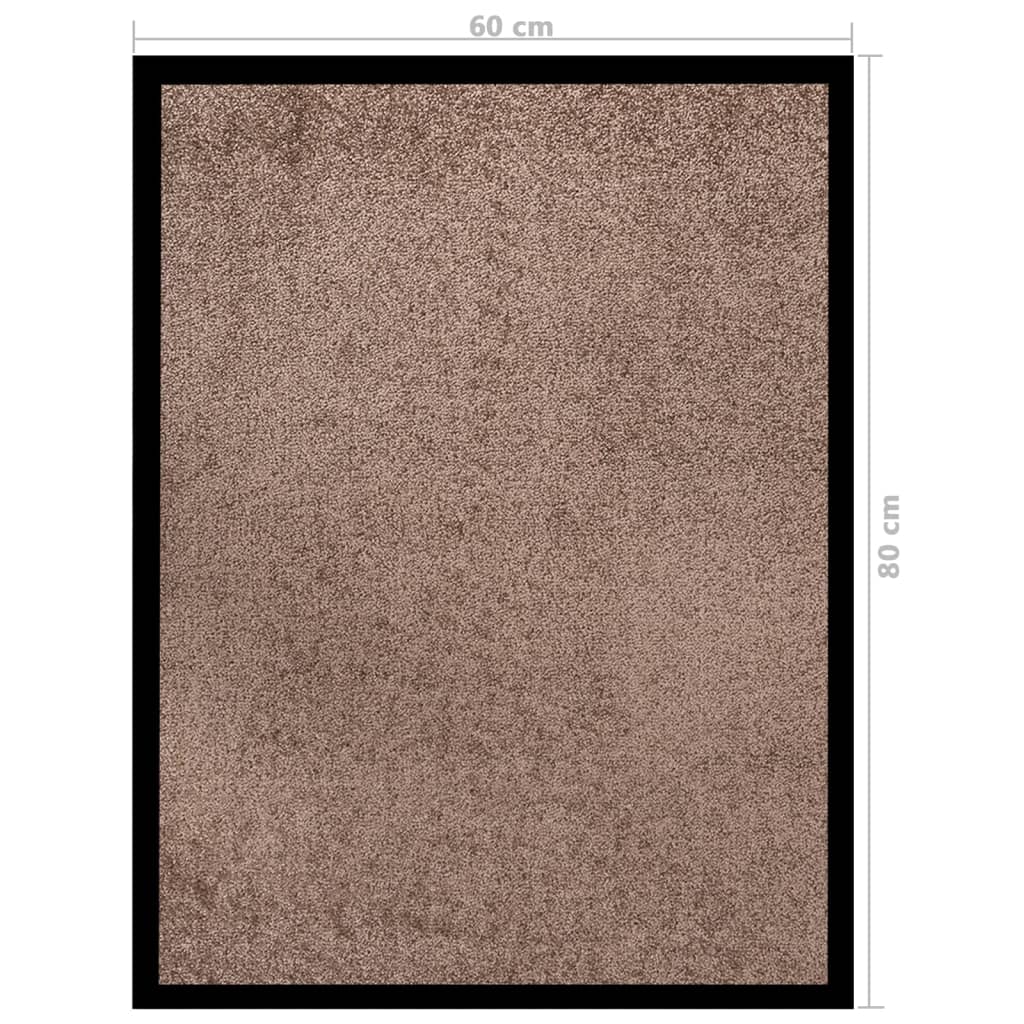 vidaXL durvju paklājs, brūns, 60x80 cm