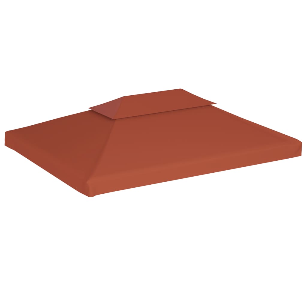 vidaXL nojumes jumta pārsegs, divdaļīgs, 310 g/m², 4x3 m, sarkanbrūns