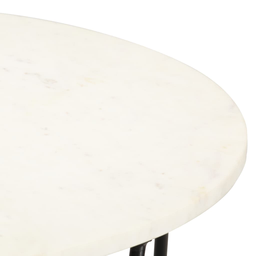 vidaXL kafijas galdiņš, 65x65x42 cm, akmens, balta marmora tekstūra