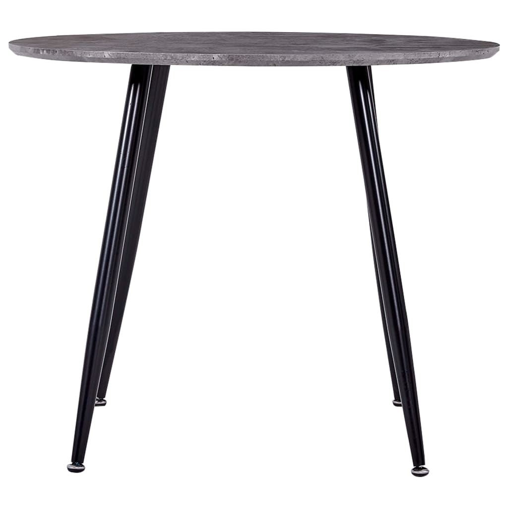 vidaXL virtuves galds, betona pelēks un melns, 90x73,5 cm, MDF