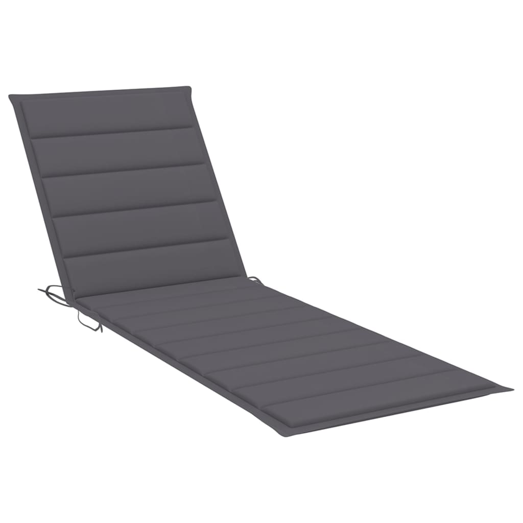 vidaXL sauļošanās krēsla matracis, antracītpelēks, 190x60x4 cm