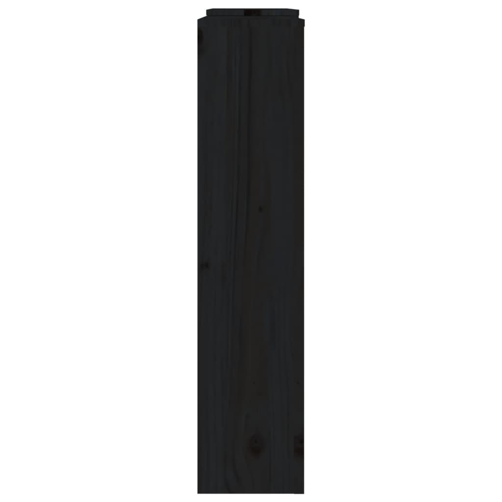 vidaXL radiatora pārsegs, melns, 210x21x85 cm, priedes masīvkoks