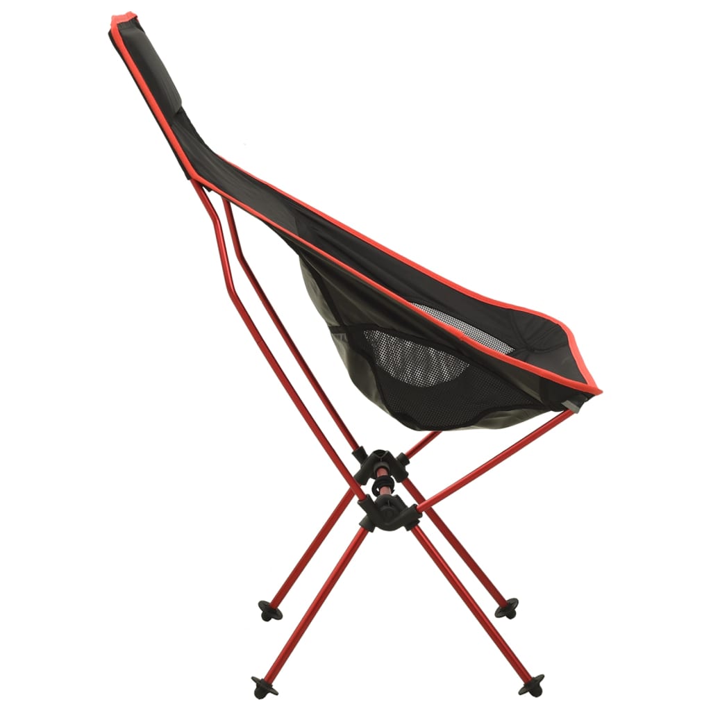 vidaXL kempinga krēsls, salokāms, PVC un alumīnijs, melns
