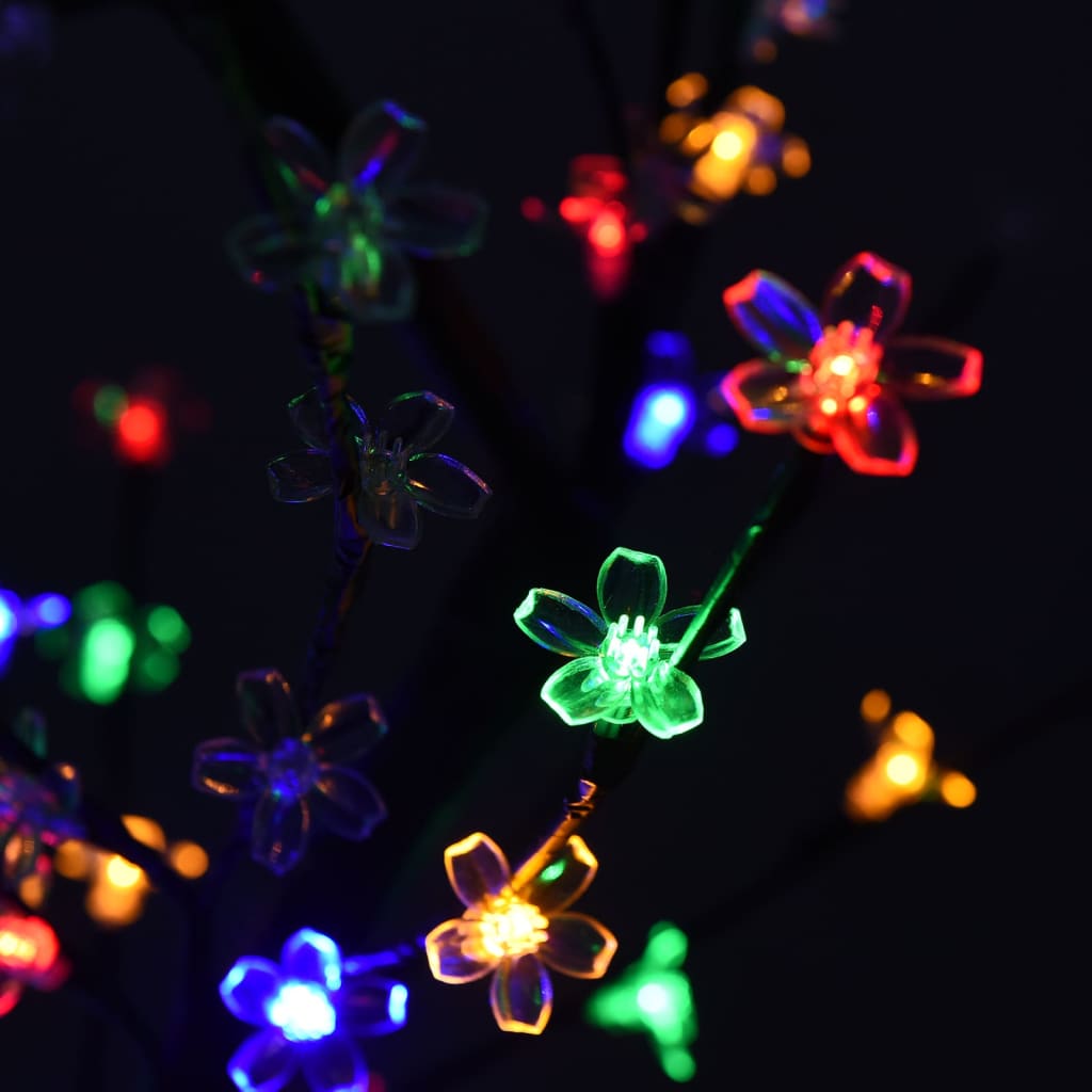 vidaXL Ziemassvētku koks, 128 krāsainas LED, ķirsis, 120 cm