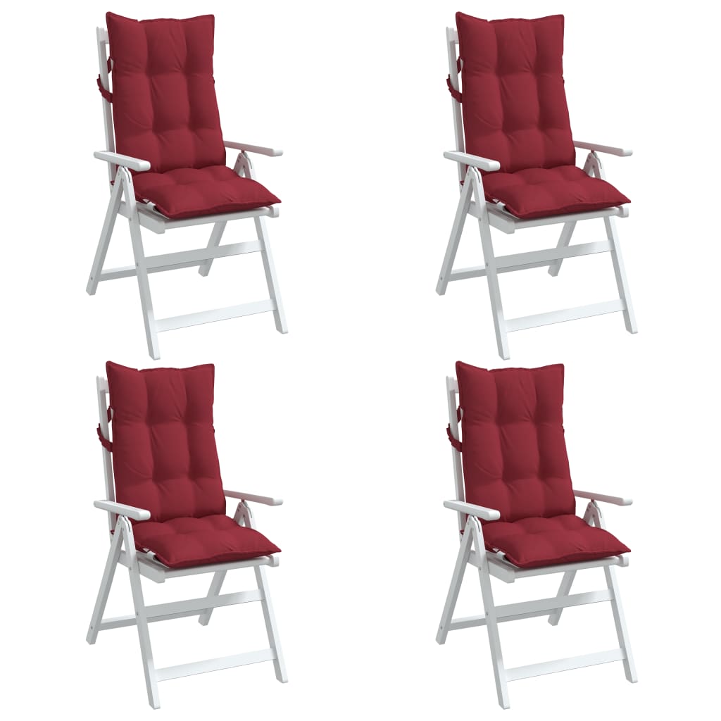 vidaXL dārza krēslu spilveni, 4 gab., vīnsarkans oksforda audums