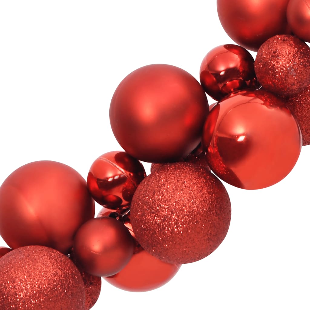vidaXL Ziemassvētku bumbiņas, sarkans, 175 cm, polistirols