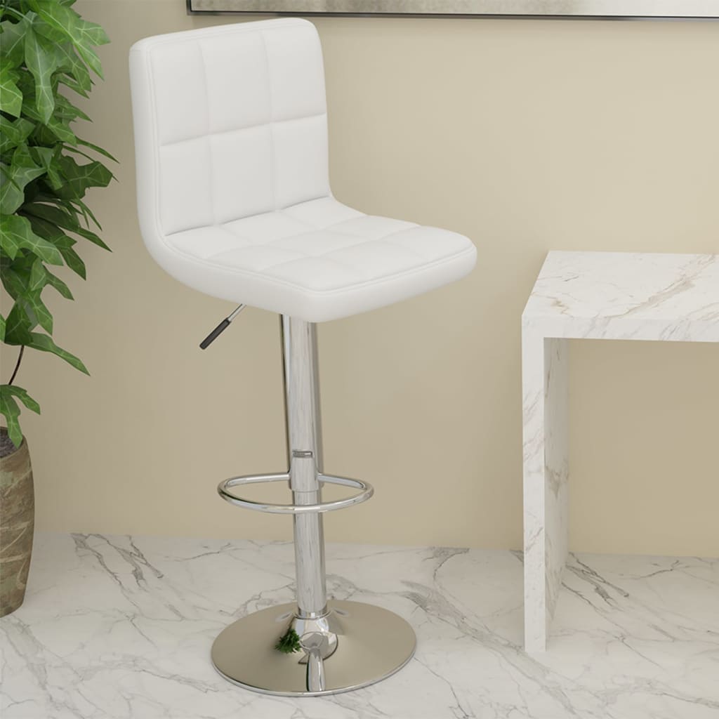 vidaXL bāra krēsls, balta mākslīgā āda