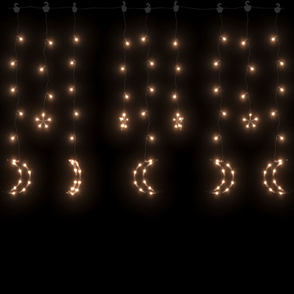 vidaXL lampiņas, zvaigžņu un mēness forma, tālvadības pults, 138 LED
