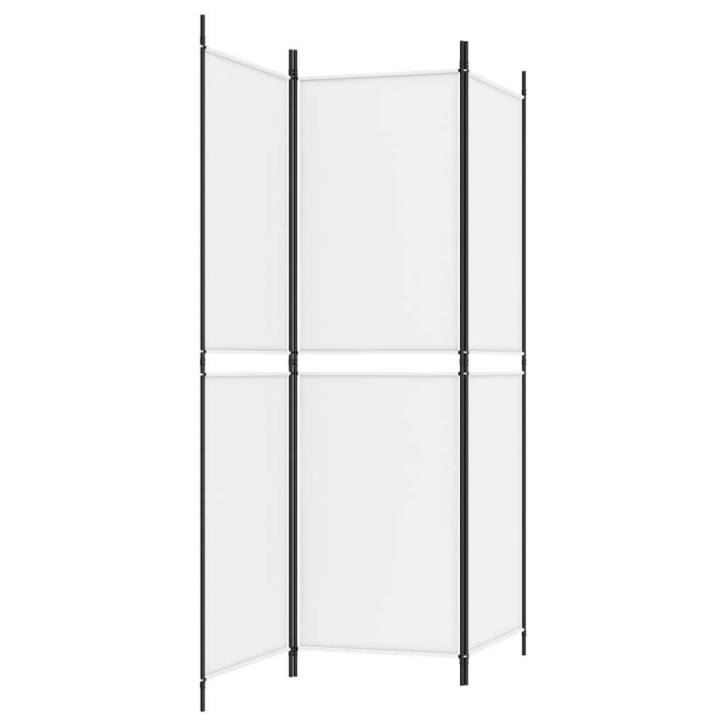 vidaXL 3-paneļu istabas aizslietnis, 150x180 cm, balts audums