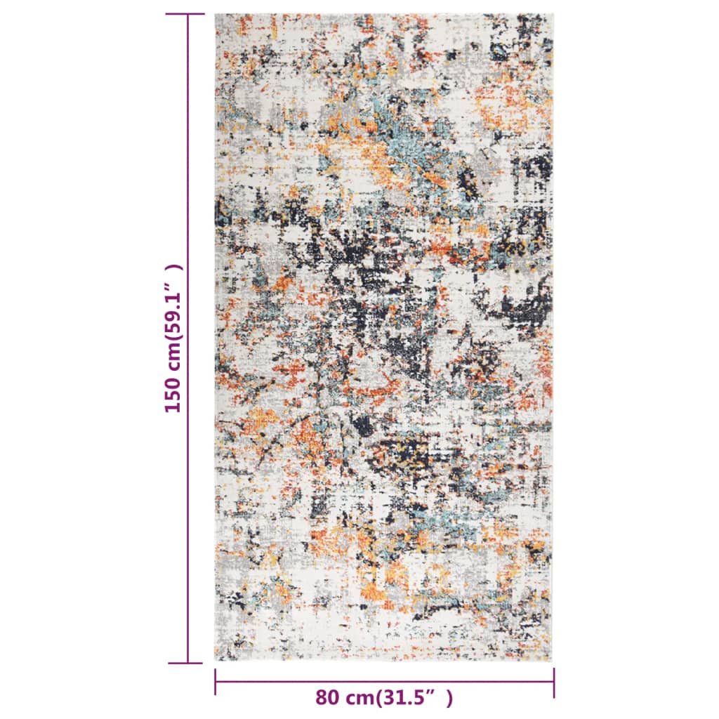 vidaXL āra paklājs, plakani austs, 80x150 cm, krāsains