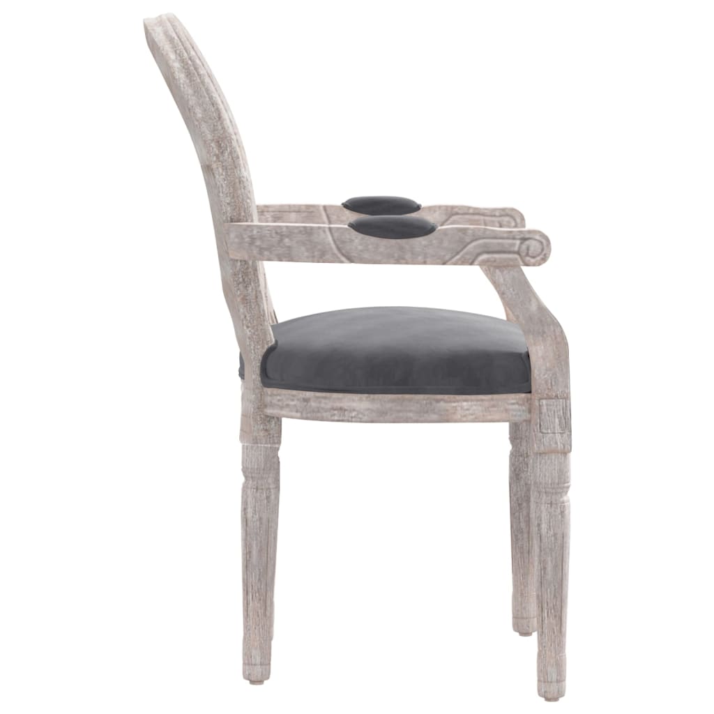 vidaXL virtuves krēsls, 54x56x96,5 cm, tumši pelēks samts