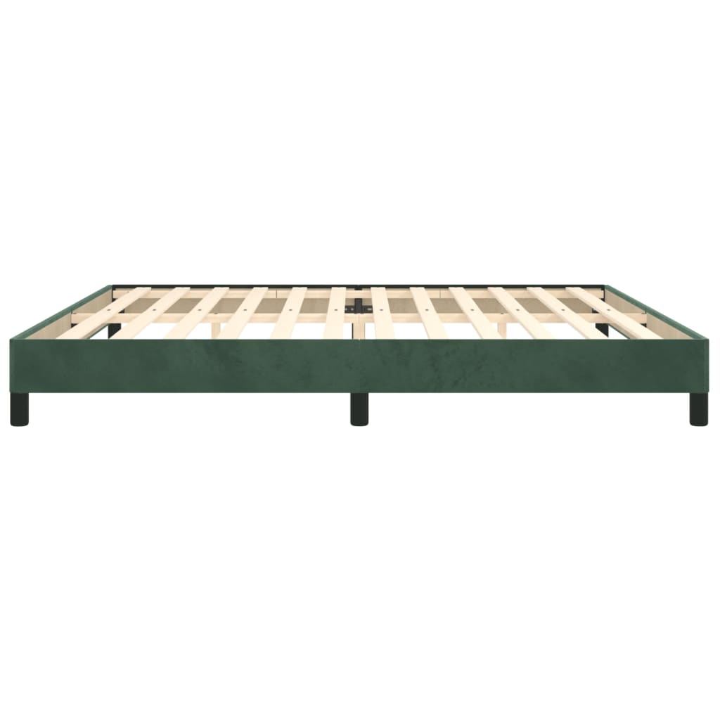 vidaXL gultas rāmis, tumši zaļš samts, 200x200 cm