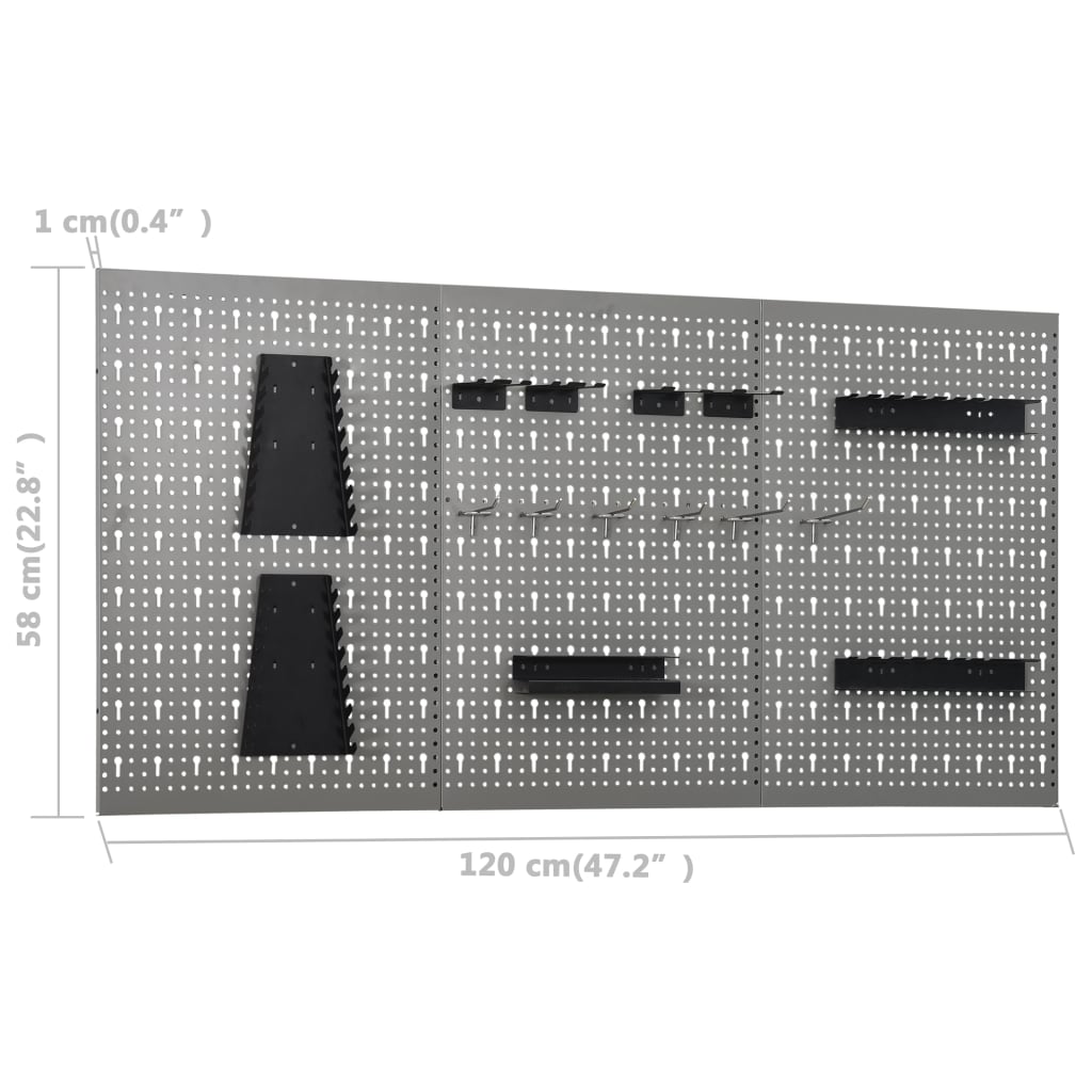 vidaXL darba galds ar trīs sienas paneļiem un vienu skapīti
