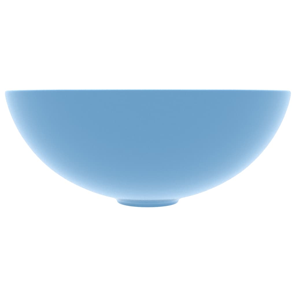 vidaXL vannasistabas izlietne, apaļa, matēta, gaiši zila keramika