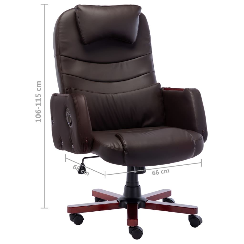 vidaXL biroja krēsls, brūna mākslīgā āda