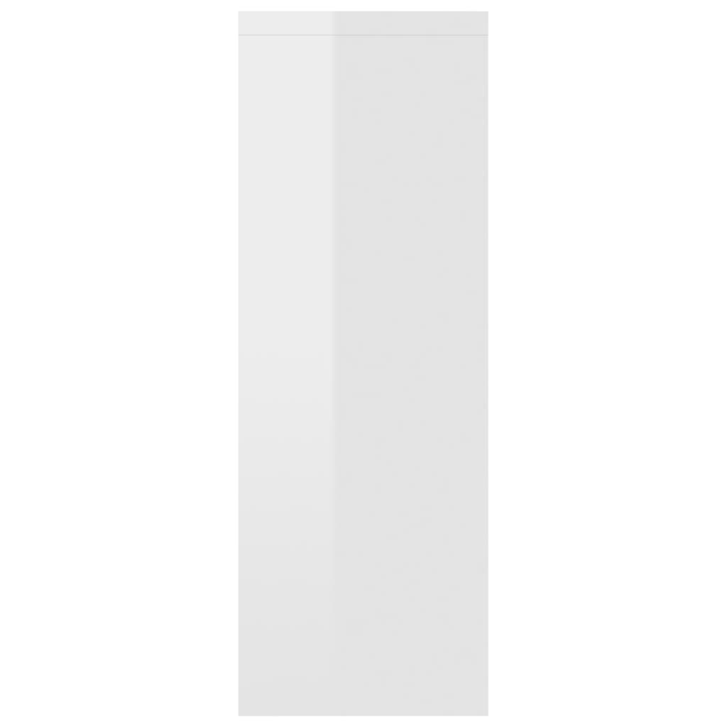 vidaXL sienas plaukts, spīdīgi balts, 45,1x16x45,1 cm, skaidu plāksne