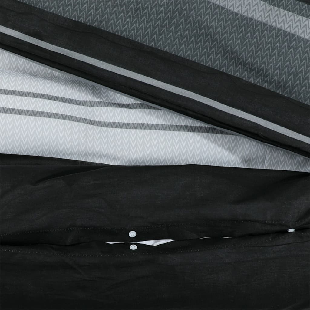 vidaXL gultasveļas komplekts, melns un balts, 260x220 cm, kokvilna
