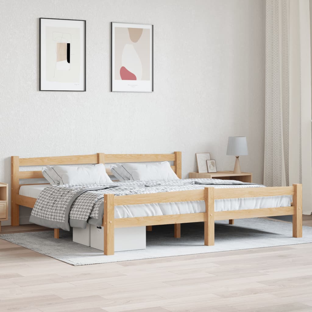 vidaXL gultas rāmis, priedes masīvkoks, 180x200 cm