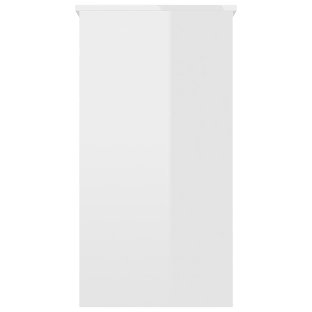 vidaXL rakstāmgalds, spīdīgi balts, 80x40x75 cm, skaidu plāksne