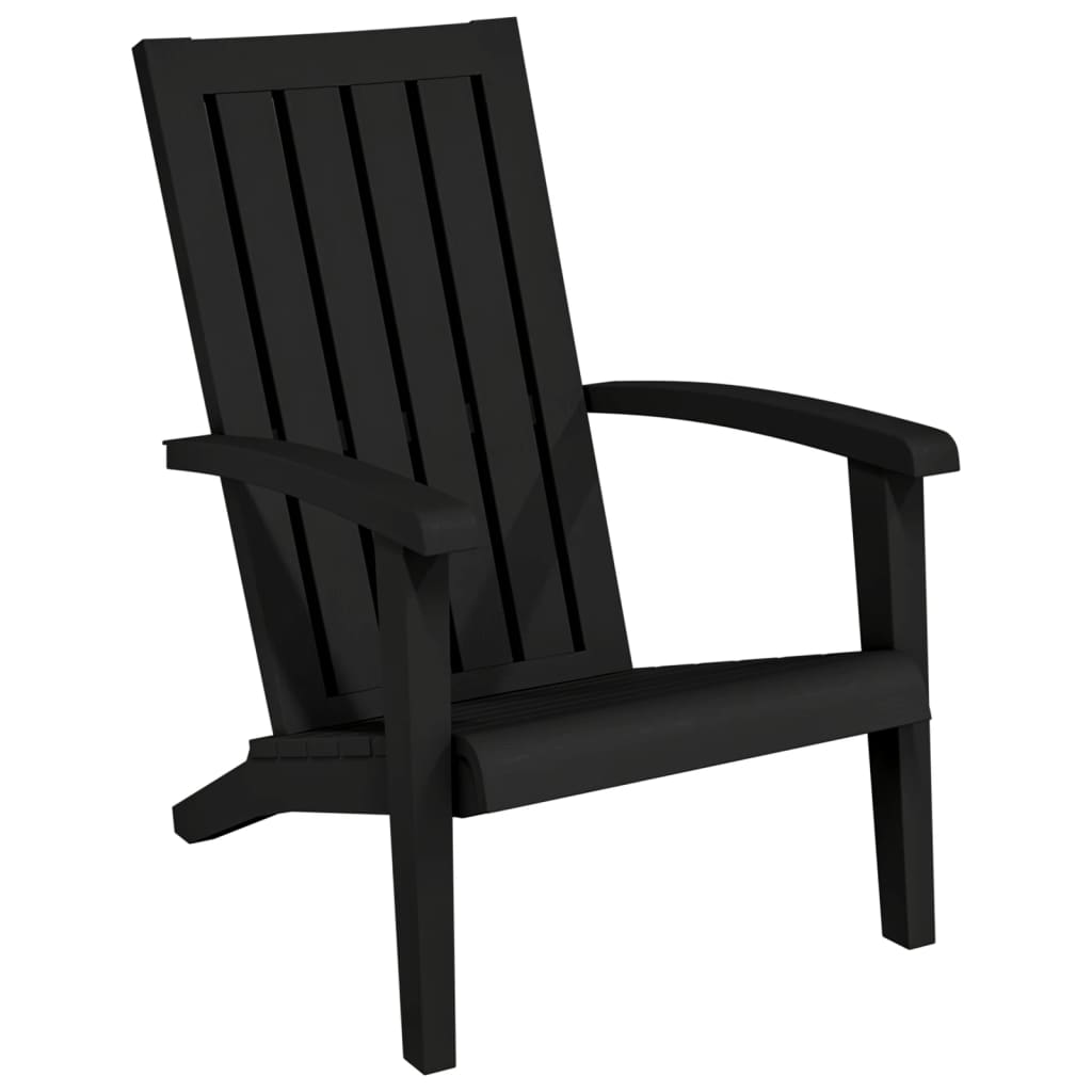 vidaXL dārza krēsls, melns, polipropilēns