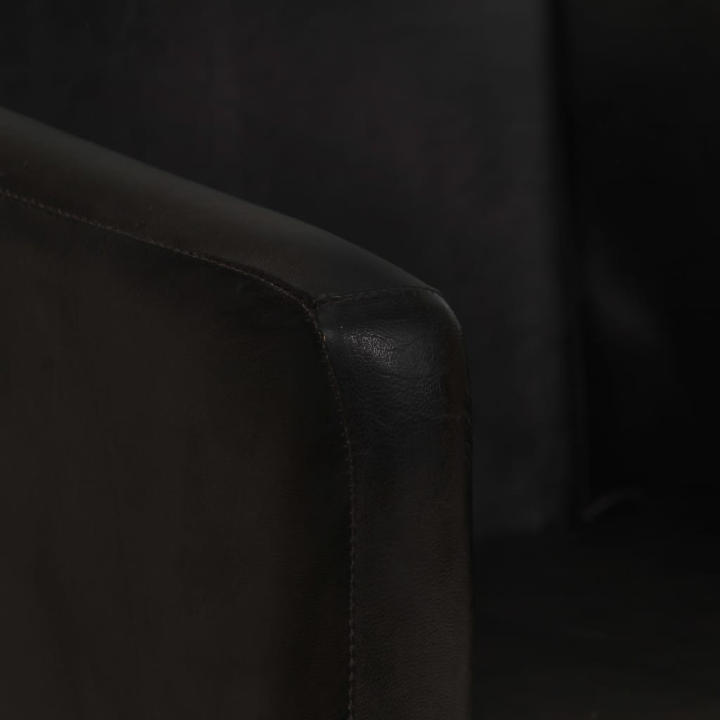 vidaXL atpūtas krēsls, melna dabīgā āda