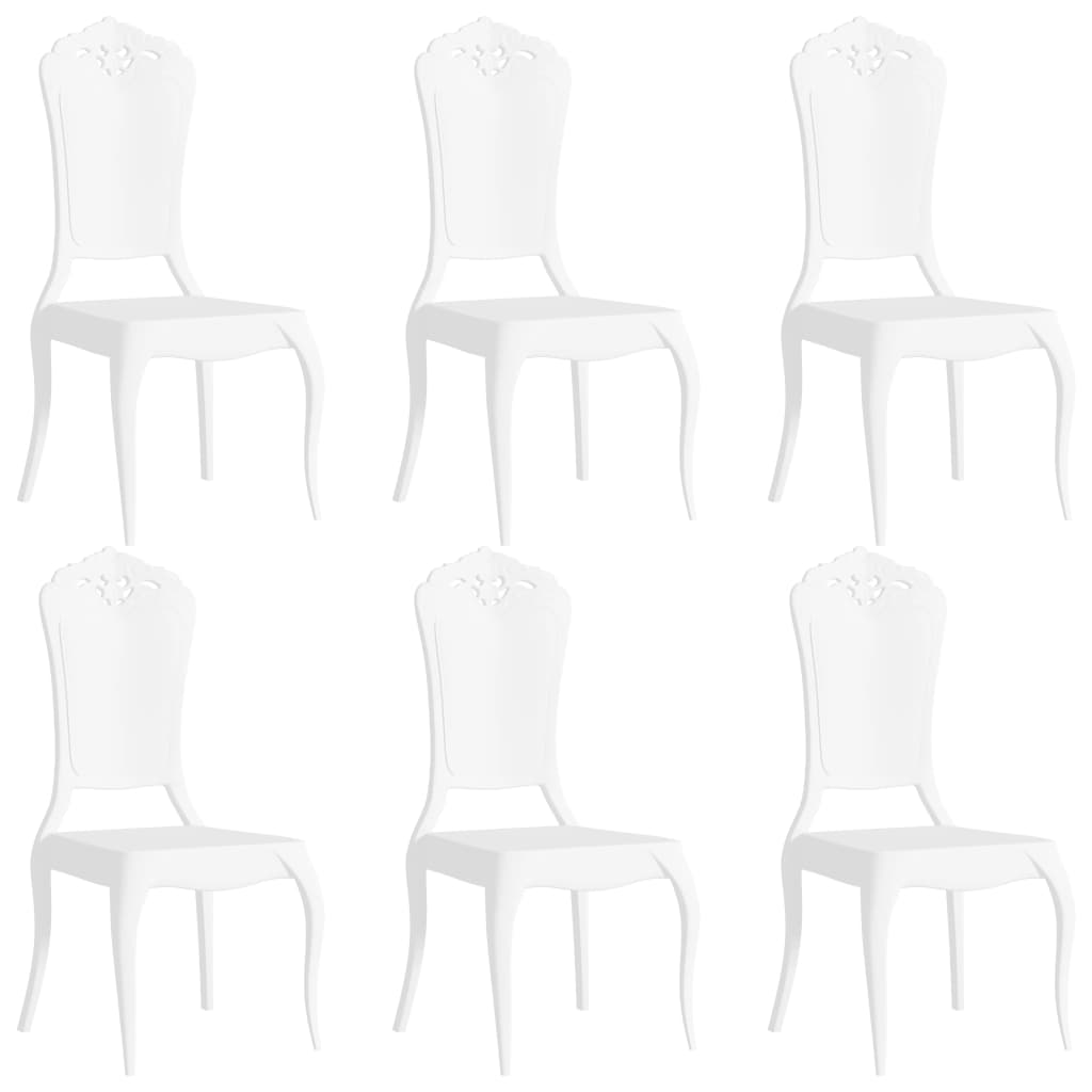 vidaXL virtuves krēsli, 6 gab., balts polikarbonāts