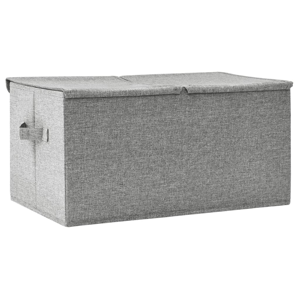 vidaXL uzglabāšanas kastes, 50x30x25 cm, audums, pelēkas