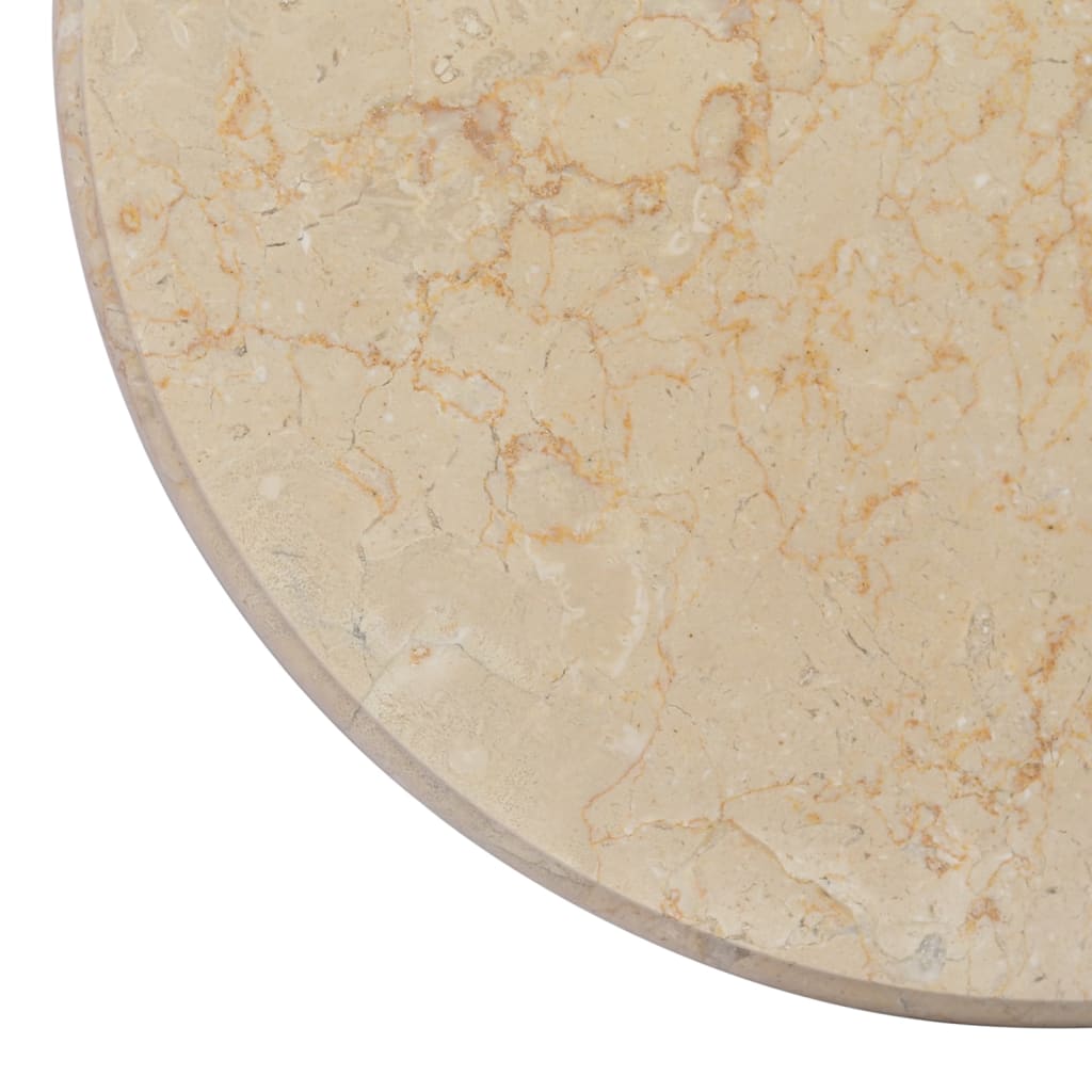 vidaXL galda virsma, Ø50x2,5 cm, krēmkrāsas marmors