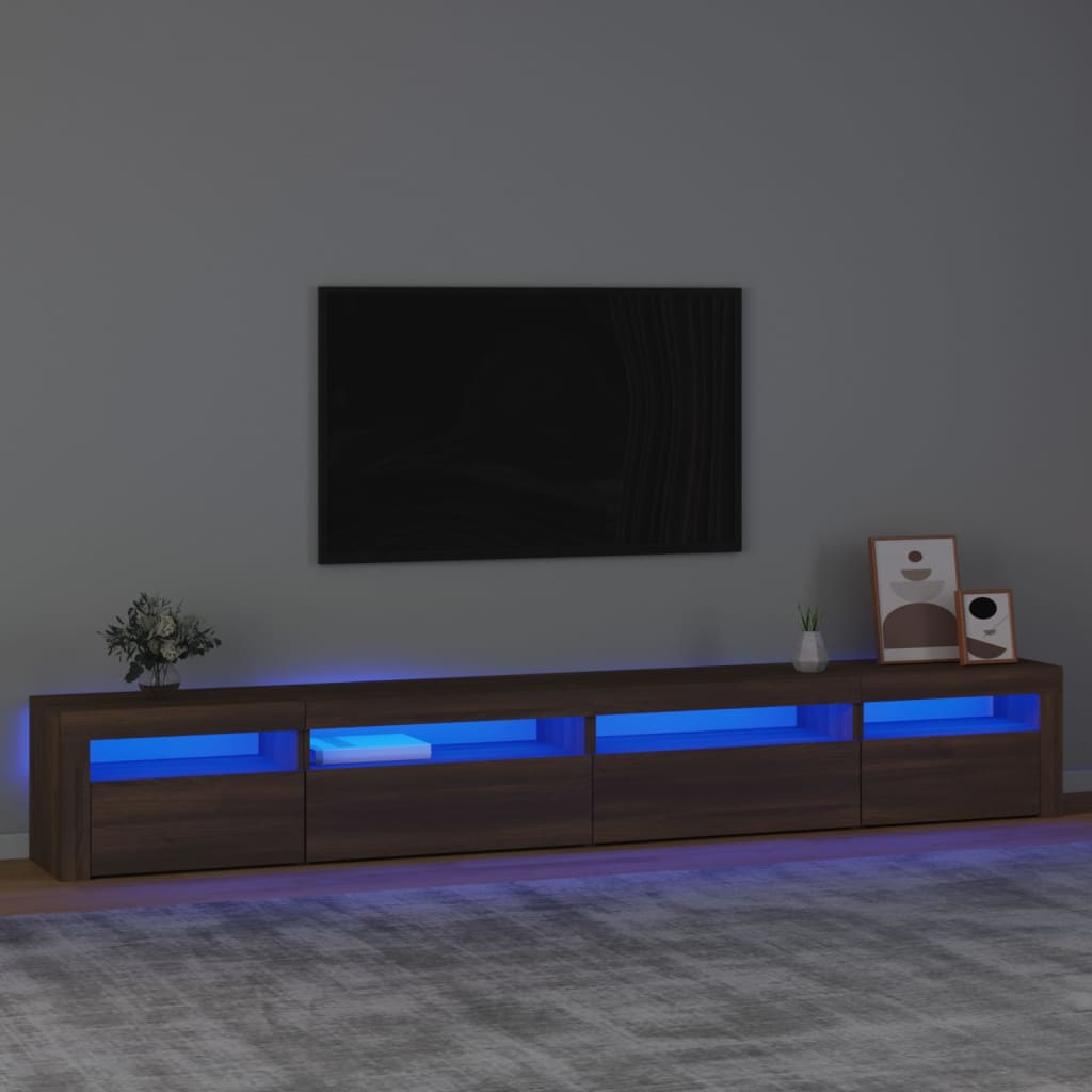 vidaXL TV skapītis ar LED apgaismojumu, ozolkoka krāsa, 270x35x40 cm