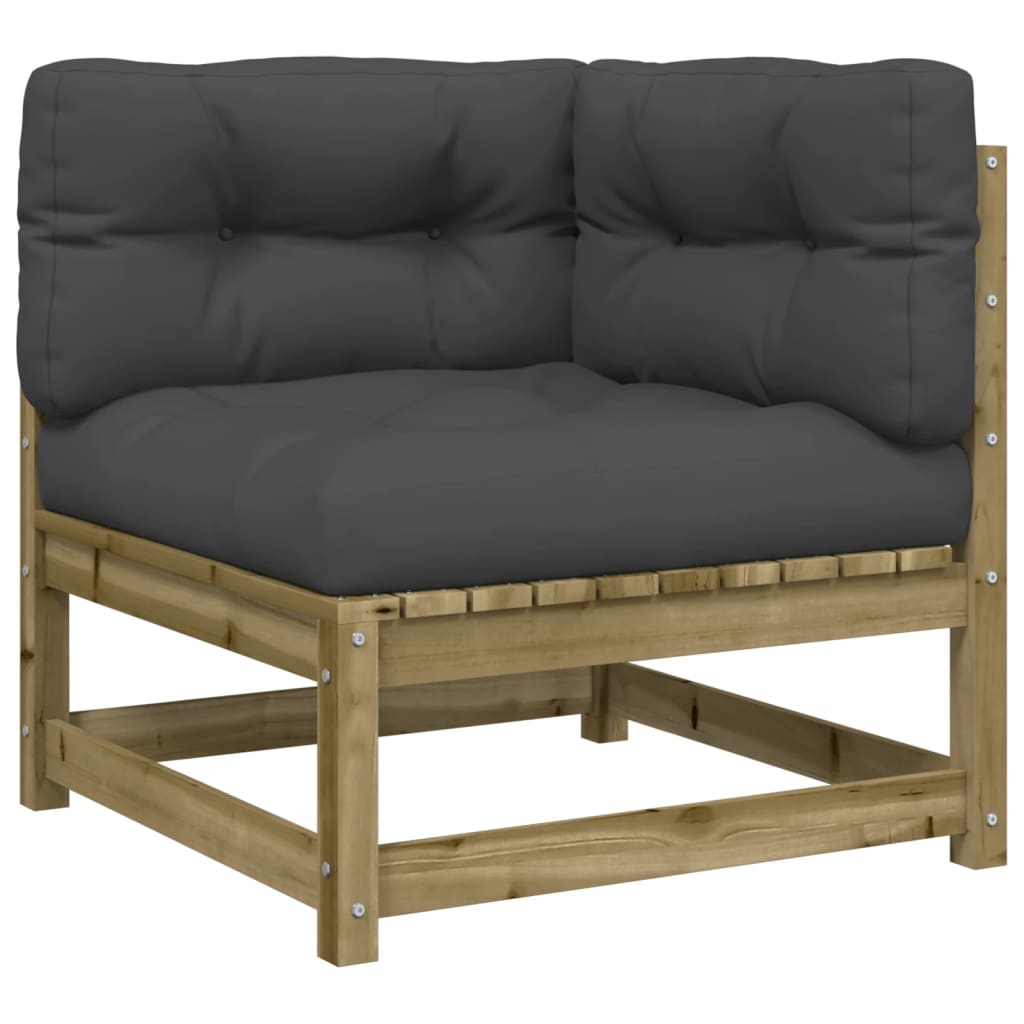 vidaXL 10-daļīgs dārza dīvāna komplekts ar matračiem impregnēta priede