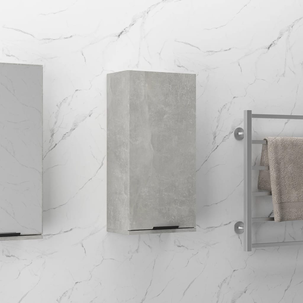 vidaXL vannasistabas sienas skapītis, betona pelēks, 32x20x67 cm