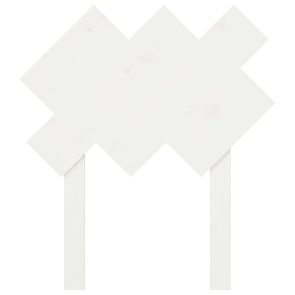 vidaXL gultas galvgalis, balts, 72,5x3x81 cm, priedes masīvkoks
