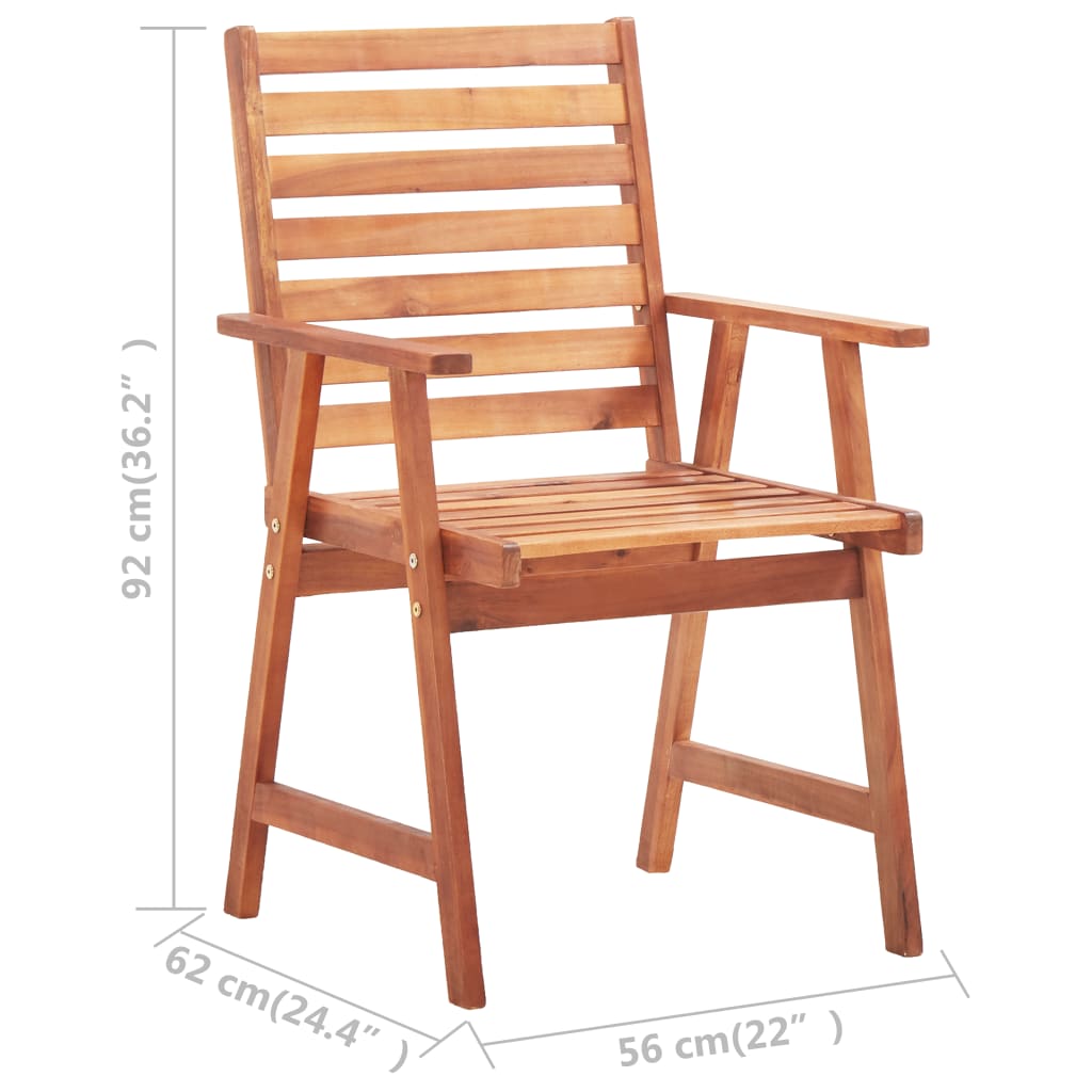 vidaXL dārza krēsli, 2 gab., akācijas masīvkoks