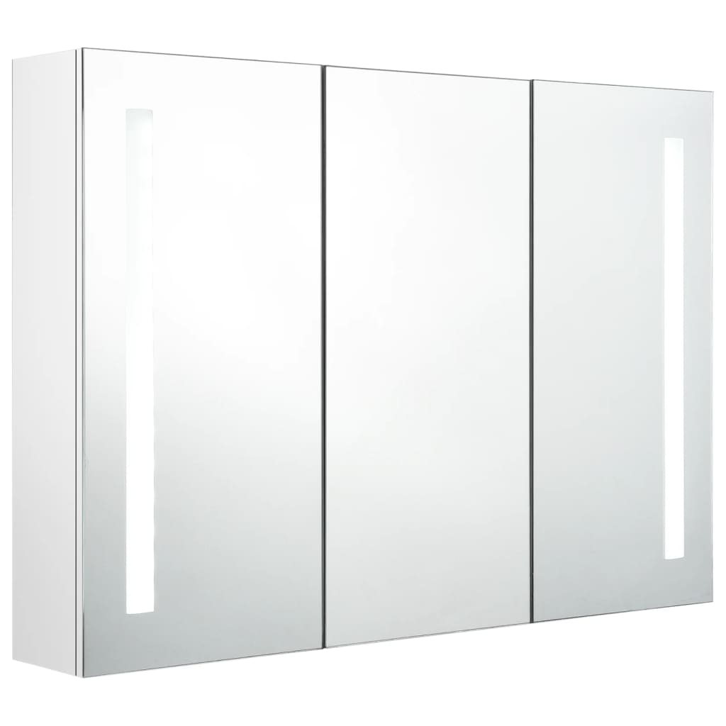 vidaXL vannasistabas skapītis ar spoguli un LED, 89x14x62 cm, balts