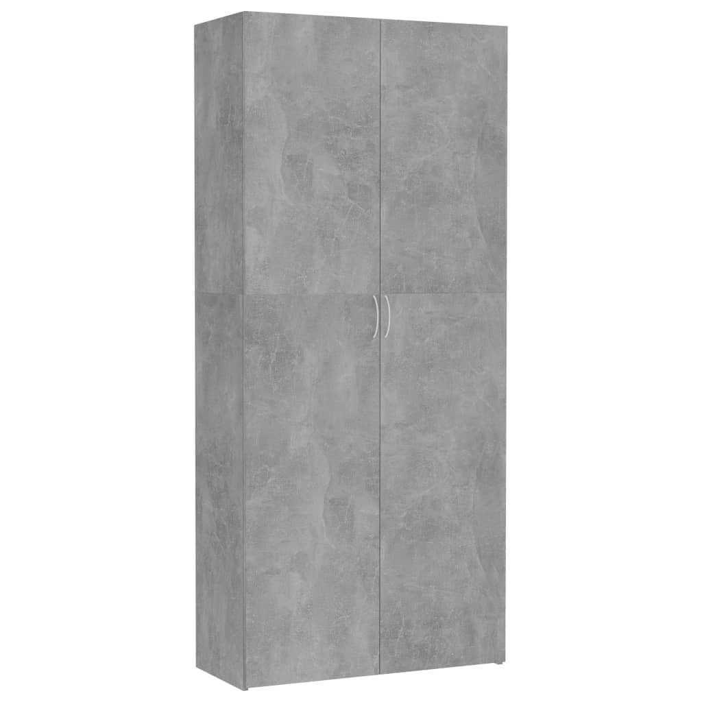 vidaXL skapis, 80x35,5x180 cm, kokskaidu plāksne, betona pelēks